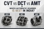 CVT vs DCT vs AMT automatic gearbox comparison infographic explaining different transmission technologies used in Indian cars
