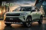 Skoda Epiq EV front view in white color with black roof and modern LED lighting design