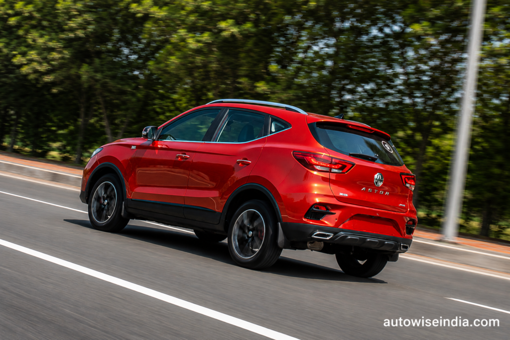 MG Astor ADAS SUV driving on highway during road test