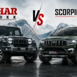 Mahindra Thar Roxx vs Scorpio N comparison front view SUV feature image