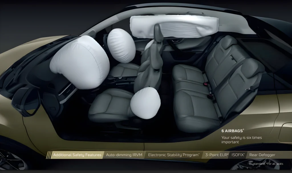 Tata Nexon safety airbags inside cabin during crash protection demonstration