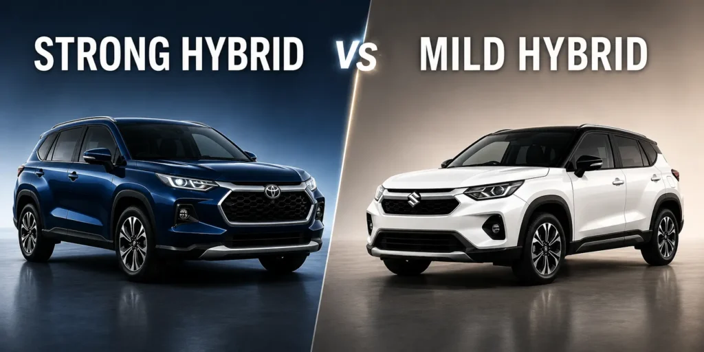 Strong hybrid vs mild hybrid SUVs comparison image