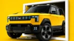 Mahindra Vision S yellow SUV concept front side view