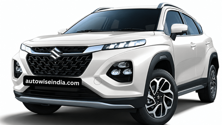 Top 5 Upcoming Maruti & Toyota Co-Developed Cars With 35 kmpl Mileage Potential White Maruti & Toyota SUV with sporty front grille and LED DRLs