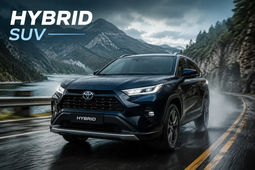 Hybrid car benefits and drawbacks illustration
